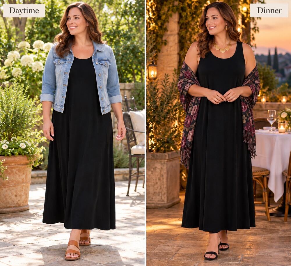 Chico’s Travelers Black Sleeveless Maxi Dress Chico’s Size 3 (Regular XL)
